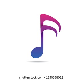 colorful and vibrant music key note vector icon logo design illustration