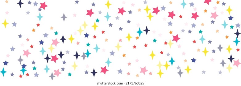 Colorful Vibrant Orange Pastel Lavender Vivid White Illustration. Blue Chaotic Sea Turquoise Red Stars Print Azure Sky Wallpaper. Yellow Pink Multicolor Bright Violet Indigo Green Stars Ornament.