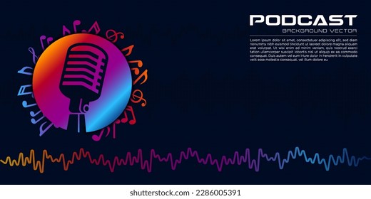 Colorful vibrant podcast background illustration