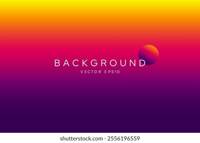 Colorful vibrant purple pink and yellow gradient background, vector design