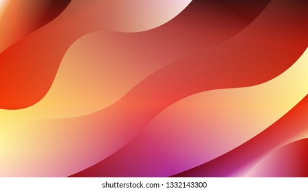 Colorful Vibrant Shapes. Abstract wave shape with gradient color. Warm colors. Vector illustration. Gradient.