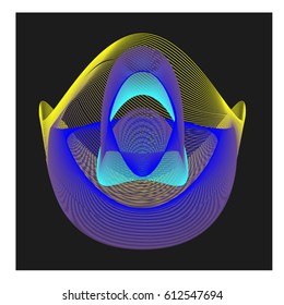 Colorful vibrant Wallpaper Background. Dynamic flux Effect. Abstract Face Vector Illustration. Monster Character Icon Head Design. Modern and Techno Style Pattern.