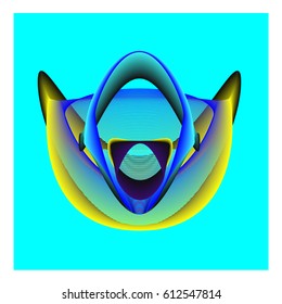 Colorful vibrant Wallpaper Background. Dynamic flux Effect. Abstract Face Vector Illustration. Monster Character Icon Head Design. Modern and Techno Style Pattern.