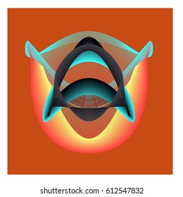 Colorful vibrant Wallpaper Background. Dynamic flux Effect. Abstract Face Vector Illustration. Monster Character Icon Head Design. Modern and Techno Style Pattern.