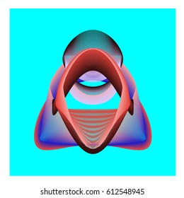 Colorful vibrant Wallpaper Background. Dynamic flux Effect. Abstract Face Vector Illustration. Monster Character Icon Head Design. Modern and Techno Style Pattern.