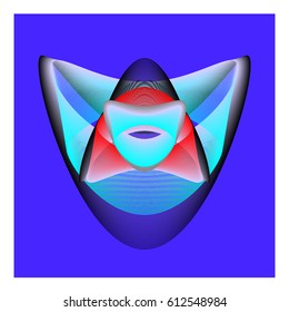 Colorful vibrant Wallpaper Background. Dynamic flux Effect. Abstract Face Vector Illustration. Monster Character Icon Head Design. Modern and Techno Style Pattern.