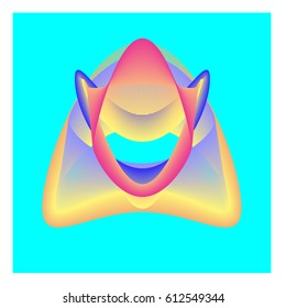 Colorful vibrant Wallpaper Background. Dynamic flux Effect. Abstract Face Vector Illustration. Monster Character Icon Head Design. Modern and Techno Style Pattern.
