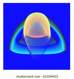 Colorful vibrant Wallpaper Background. Dynamic flux Effect. Abstract Face Vector Illustration. Monster Character Icon Head Design. Modern and Techno Style Pattern.