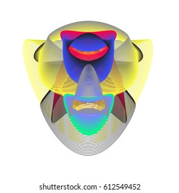 Colorful vibrant Wallpaper Background. Dynamic flux Effect. Abstract Face Vector Illustration. Monster Character Icon Head Design. Modern and Techno Style Pattern.