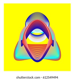 Colorful vibrant Wallpaper Background. Dynamic flux Effect. Abstract Face Vector Illustration. Monster Character Icon Head Design. Modern and Techno Style Pattern.