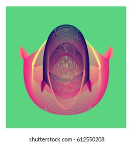 Colorful vibrant Wallpaper Background. Dynamic flux Effect. Abstract Face Vector Illustration. Monster Character Icon Head Design. Modern and Techno Style Pattern.