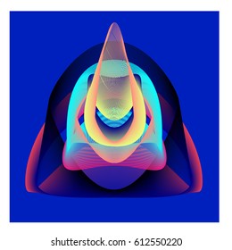 Colorful vibrant Wallpaper Background. Dynamic flux Effect. Abstract Face Vector Illustration. Monster Character Icon Head Design. Modern and Techno Style Pattern.