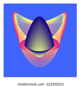 Colorful vibrant Wallpaper Background. Dynamic flux Effect. Abstract Face Vector Illustration. Monster Character Icon Head Design. Modern and Techno Style Pattern.
