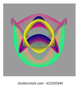 Colorful vibrant Wallpaper Background. Dynamic flux Effect. Abstract Face Vector Illustration. Monster Character Icon Head Design. Modern and Techno Style Pattern.
