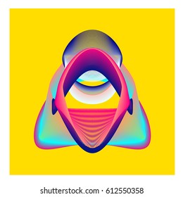 Colorful vibrant Wallpaper Background. Dynamic flux Effect. Abstract Face Vector Illustration. Monster Character Icon Head Design. Modern and Techno Style Pattern.