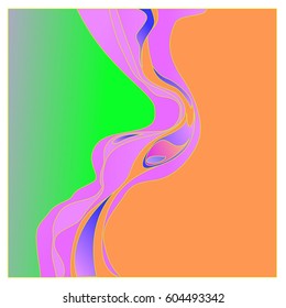 Colorful vibrant Wave Background. Dynamic Effect. Abstract Vector Illustration. Design Template. Modern Pattern.