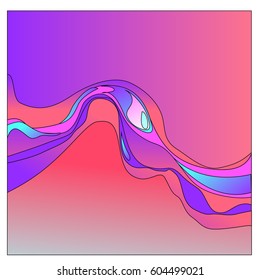 Colorful vibrant Wave Background. Dynamic Effect. Abstract Vector Illustration. Design Template. Modern Pattern.