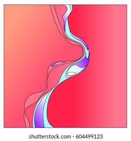 Colorful vibrant Wave Background. Dynamic Effect. Abstract Vector Illustration. Design Template. Modern Pattern.