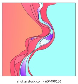 Colorful vibrant Wave Background. Dynamic Effect. Abstract Vector Illustration. Design Template. Modern Pattern.