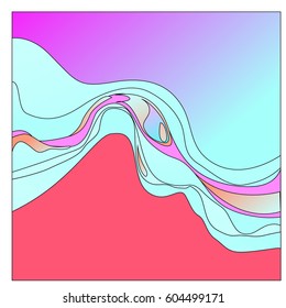 Colorful vibrant Wave Background. Dynamic Effect. Abstract Vector Illustration. Design Template. Modern Pattern.