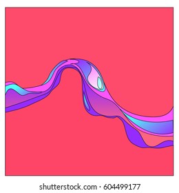 Colorful vibrant Wave Background. Dynamic Effect. Abstract Vector Illustration. Design Template. Modern Pattern.