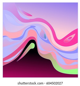 Colorful vibrant Wave Background. Dynamic Effect. Abstract Vector Illustration. Design Template. Modern Pattern.