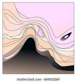 Colorful vibrant Wave Background. Dynamic Effect. Abstract Vector Illustration. Design Template. Modern Pattern.