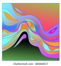Colorful vibrant Wave Background. Dynamic Effect. Abstract Vector Illustration. Design Template. Modern Pattern.