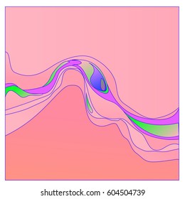 Colorful vibrant Wave Background. Dynamic Effect. Abstract Vector Illustration. Design Template. Modern Pattern.