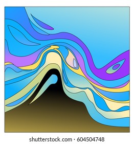 Colorful vibrant Wave Background. Dynamic Effect. Abstract Vector Illustration. Design Template. Modern Pattern.
