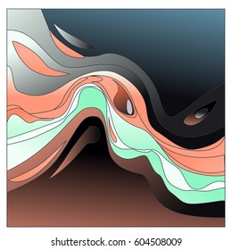 Colorful vibrant Wave Background. Dynamic Effect. Abstract Vector Illustration. Design Template. Modern Pattern.