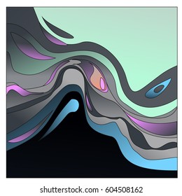 Colorful vibrant Wave Background. Dynamic Effect. Abstract Vector Illustration. Design Template. Modern Pattern.