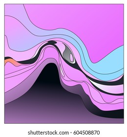 Colorful vibrant Wave Background. Dynamic Effect. Abstract Vector Illustration. Design Template. Modern Pattern.
