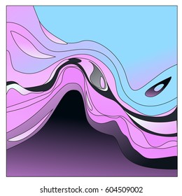 Colorful vibrant Wave Background. Dynamic Effect. Abstract Vector Illustration. Design Template. Modern Pattern.