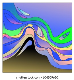 Colorful vibrant Wave Background. Dynamic Effect. Abstract Vector Illustration. Design Template. Modern Pattern.