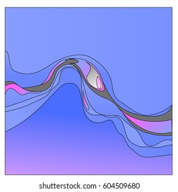 Colorful vibrant Wave Background. Dynamic Effect. Abstract Vector Illustration. Design Template. Modern Pattern.