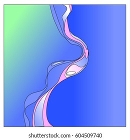 Colorful vibrant Wave Background. Dynamic Effect. Abstract Vector Illustration. Design Template. Modern Pattern.