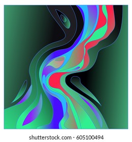 Colorful vibrant Wave Background. Dynamic Effect. Abstract Vector Illustration. Design Template. Modern Pattern.