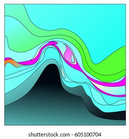 Colorful vibrant Wave Background. Dynamic Effect. Abstract Vector Illustration. Design Template. Modern Pattern.