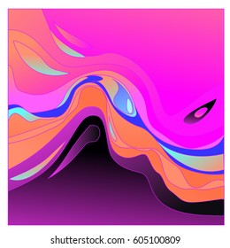 Colorful vibrant Wave Background. Dynamic Effect. Abstract Vector Illustration. Design Template. Modern Pattern.