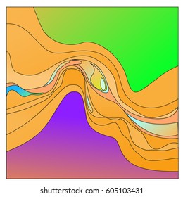 Colorful vibrant Wave Background. Dynamic Effect. Abstract Vector Illustration. Design Template. Modern Pattern.