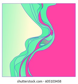 Colorful vibrant Wave Background. Dynamic Effect. Abstract Vector Illustration. Design Template. Modern Pattern.