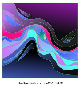 Colorful vibrant Wave Background. Dynamic Effect. Abstract Vector Illustration. Design Template. Modern Pattern.