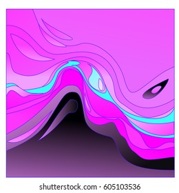 Colorful vibrant Wave Background. Dynamic Effect. Abstract Vector Illustration. Design Template. Modern Pattern.