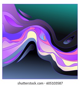 Colorful vibrant Wave Background. Dynamic Effect. Abstract Vector Illustration. Design Template. Modern Pattern.