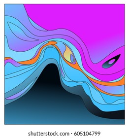 Colorful vibrant Wave Background. Dynamic Effect. Abstract Vector Illustration. Design Template. Modern Pattern.