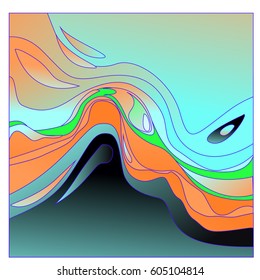 Colorful vibrant Wave Background. Dynamic Effect. Abstract Vector Illustration. Design Template. Modern Pattern.