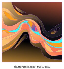 Colorful vibrant Wave Background. Dynamic Effect. Abstract Vector Illustration. Design Template. Modern Pattern.