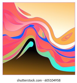 Colorful vibrant Wave Background. Dynamic Effect. Abstract Vector Illustration. Design Template. Modern Pattern.