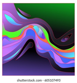 Colorful vibrant Wave Background. Dynamic Effect. Abstract Vector Illustration. Design Template. Modern Pattern.